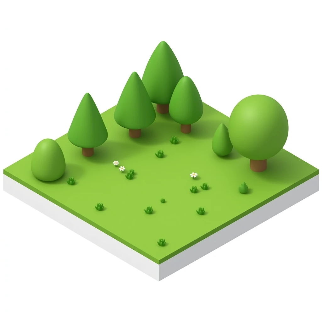 isometric 3D lawn only emoji