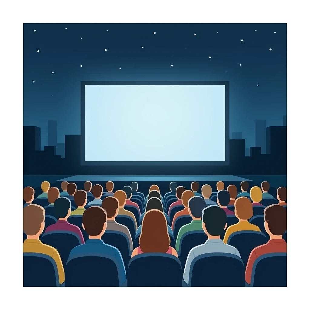 movie theater crowded with pople emoji