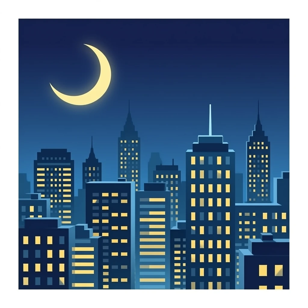 🏙️🌆🌇🌃 emoji