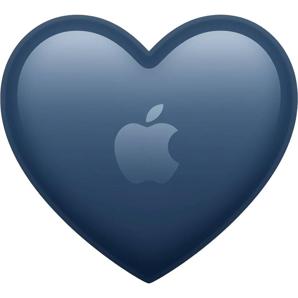 navy blue heart iphone version emoji