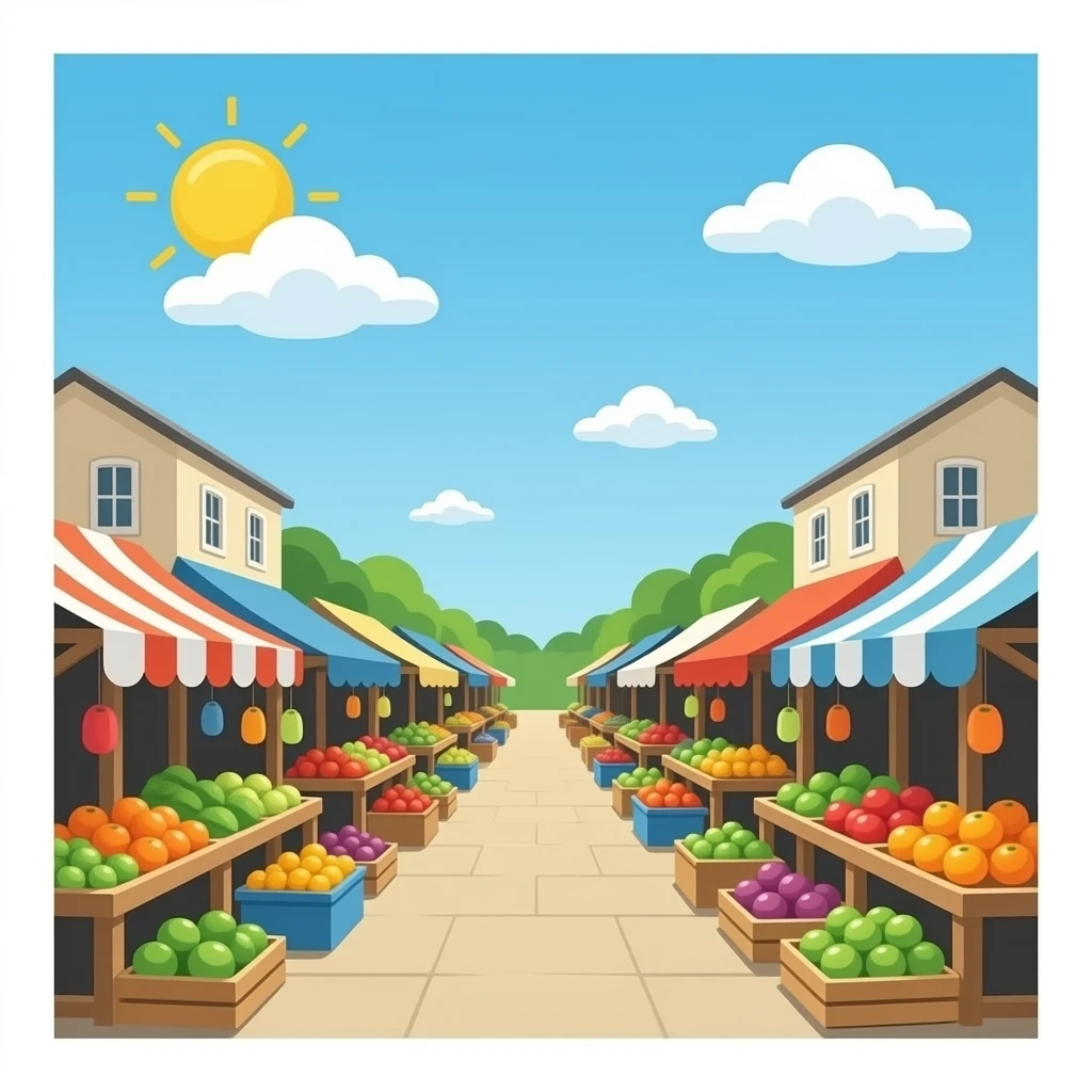 market without background emoji