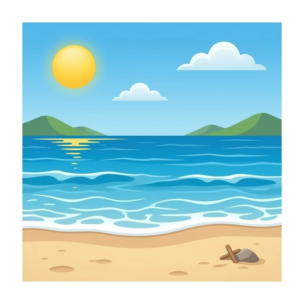 beach and sun landscape emoji
