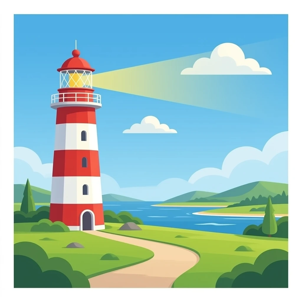 lighthouse red and white emoji