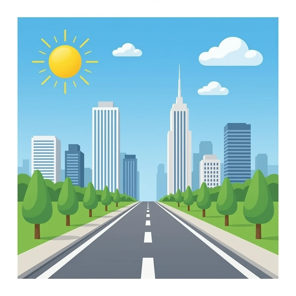 1 edificio y 1 carretera emoji
