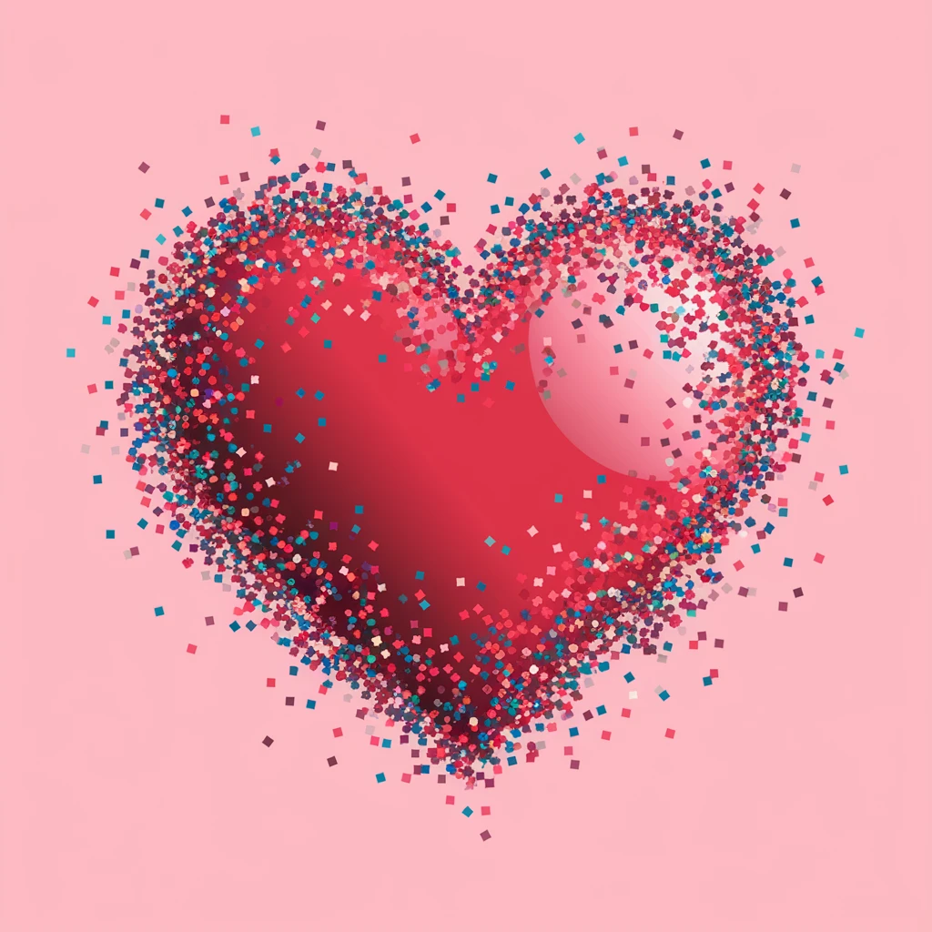 heart with a confetti effect emoji