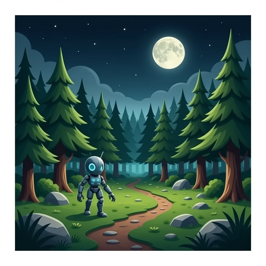 dystopian Eco punk hybridized AI living Forest emoji