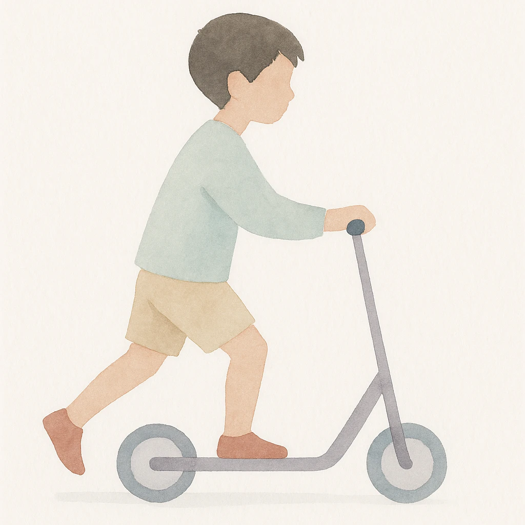 boy riding a scooter emoji
