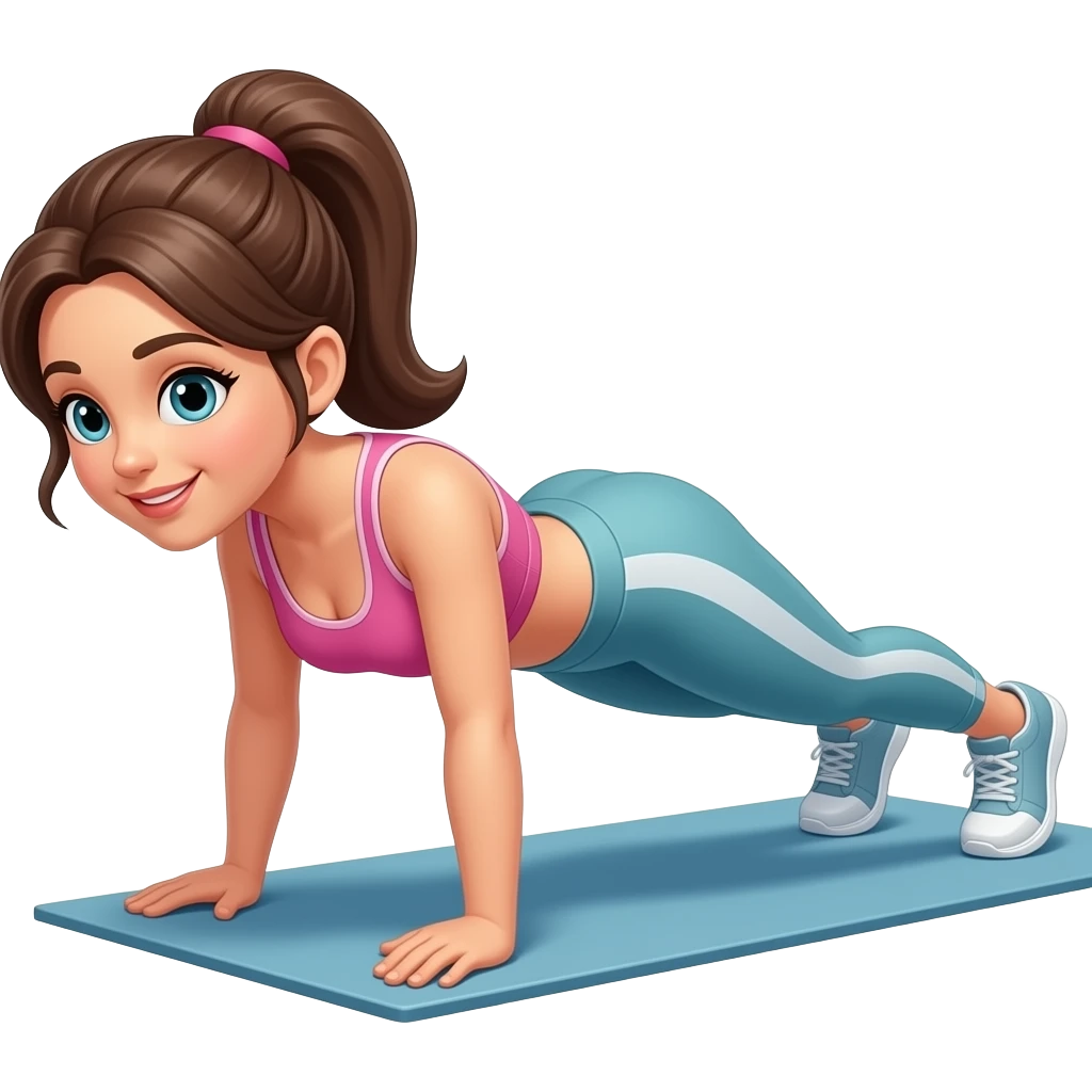 여자가 팔굽혀펴기하는 이모티콘 emoji