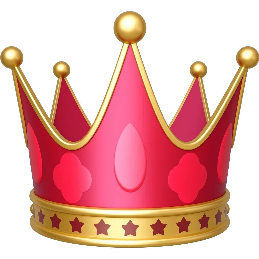 red and pink crown emoji