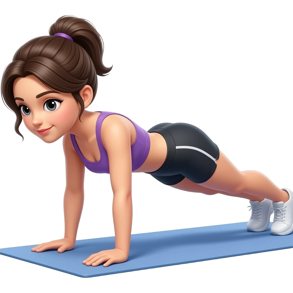 Girl plank workout emoji