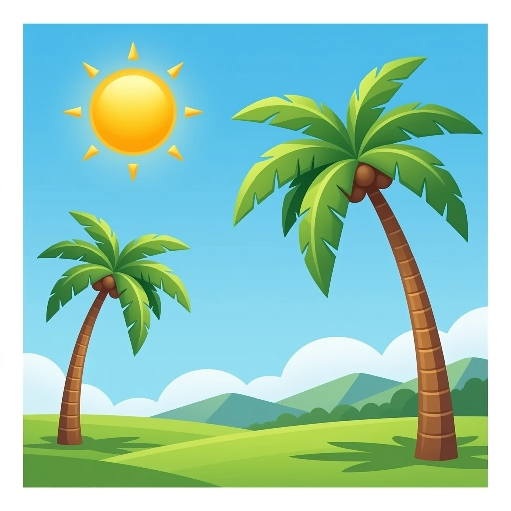 palms sun emoji