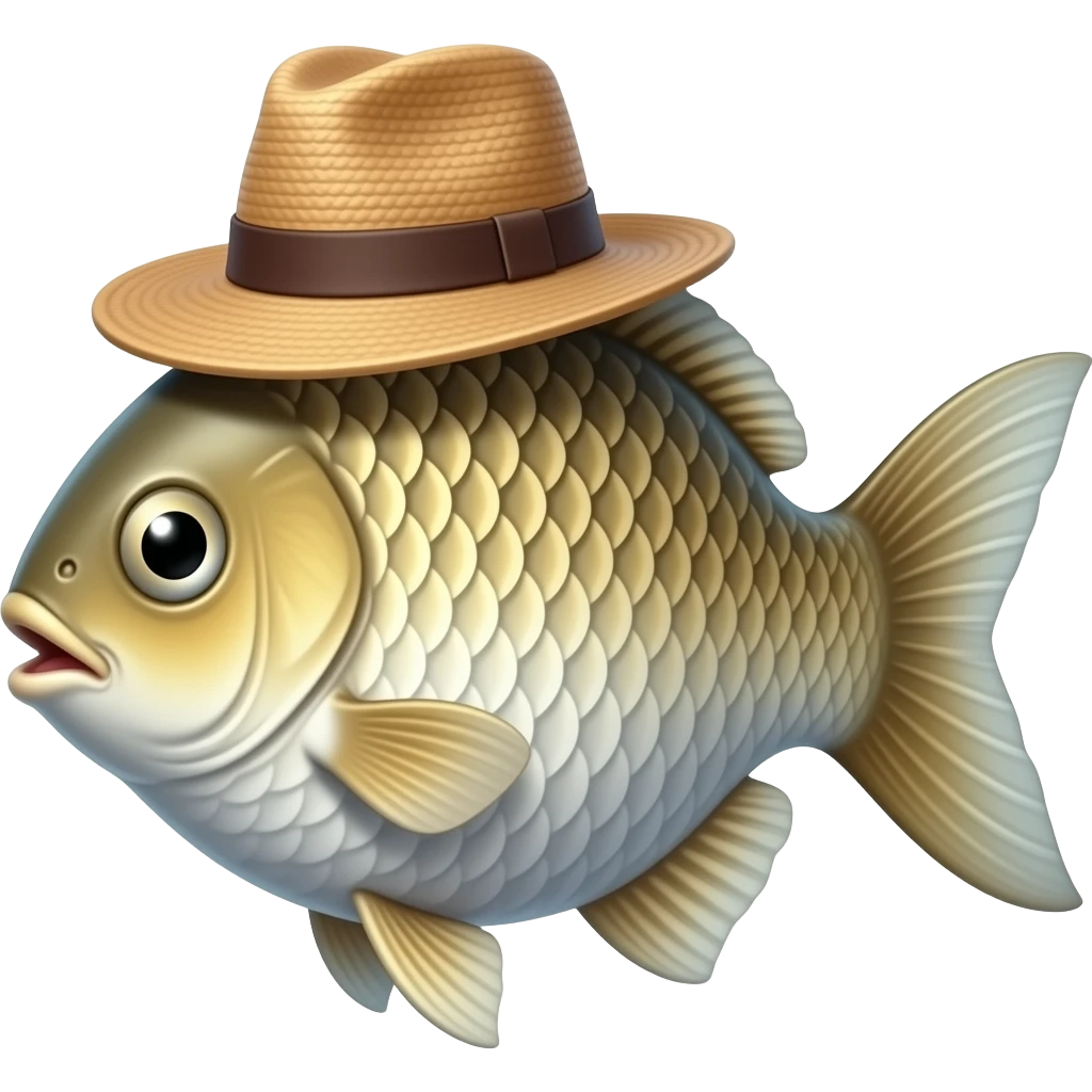 карась с шляпой emoji