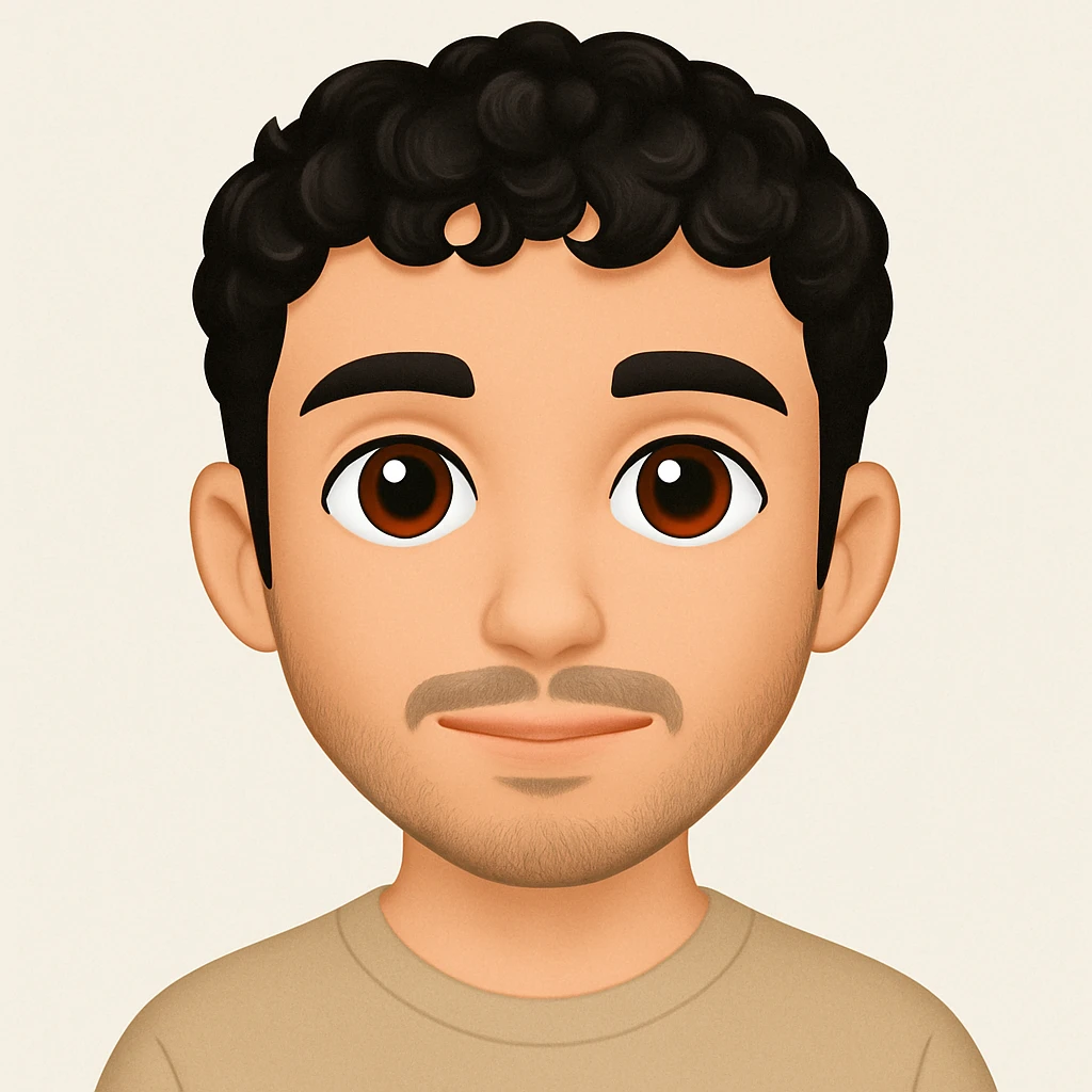 turn the second man in emoji style of the 1st image, match the facial features and clothes emoji