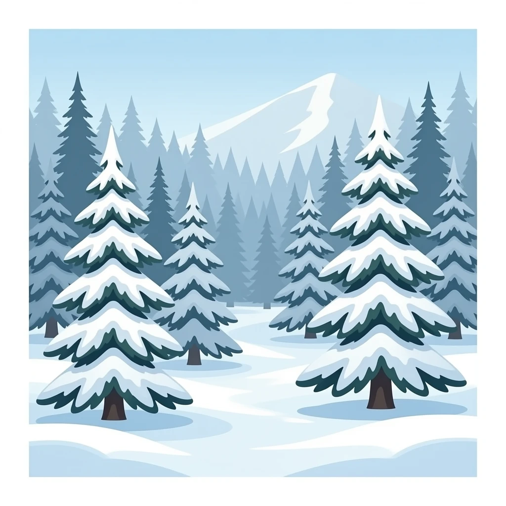 Winter forest no background emoji