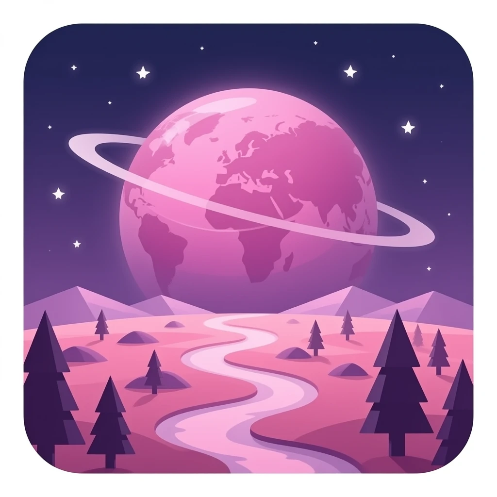 Pink planet emoji