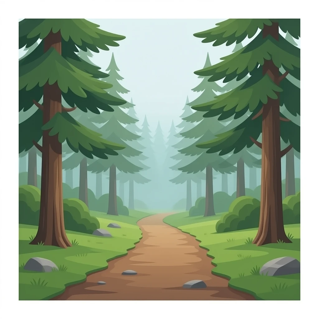 a forest path splits two ways emoji