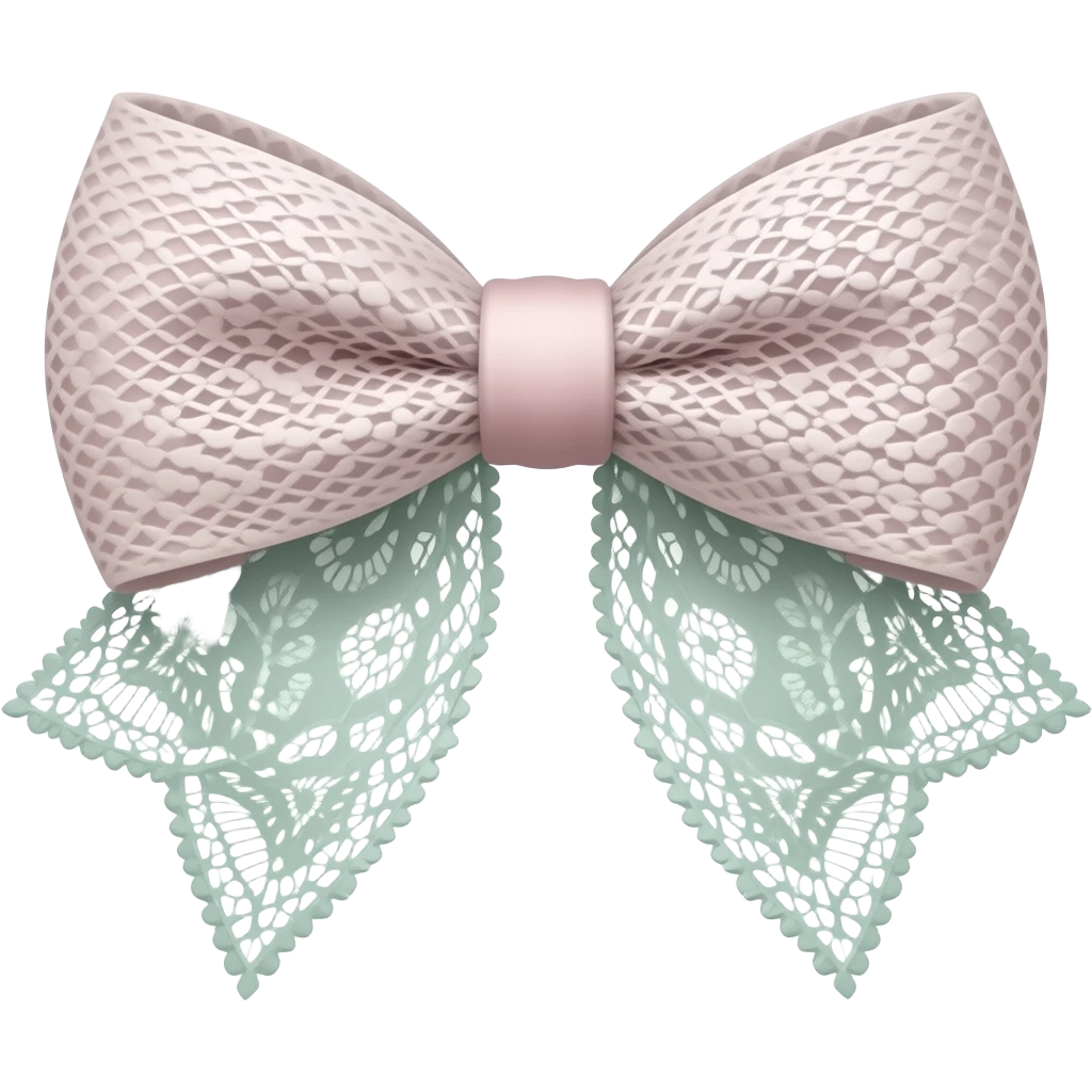 light pink & light green on bow lace coquette bow emoji