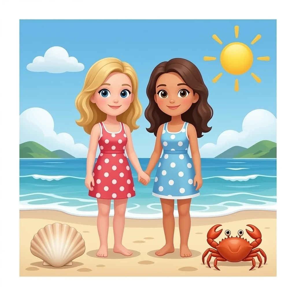 🧍🏼‍♀️👱🏻‍♀️🏖🐚🦀 emoji
