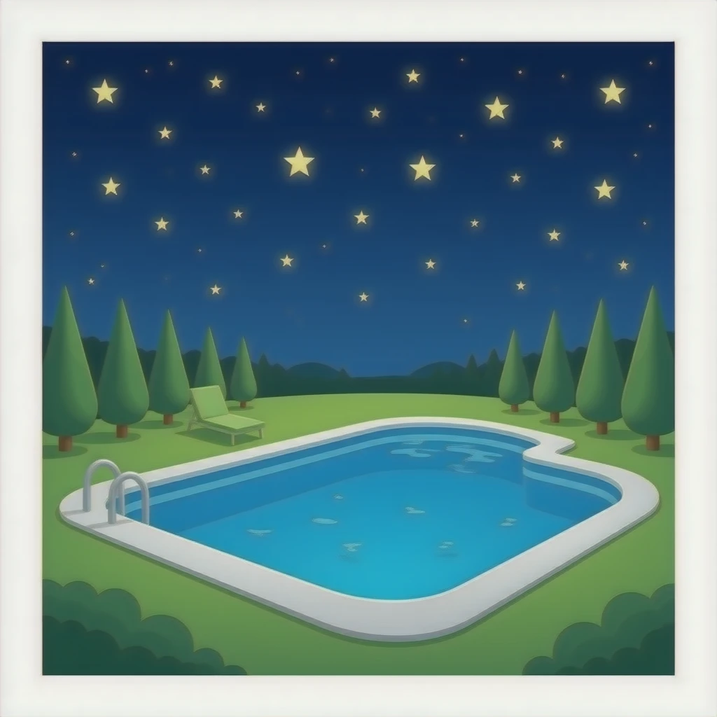 Pool with star lights emoji