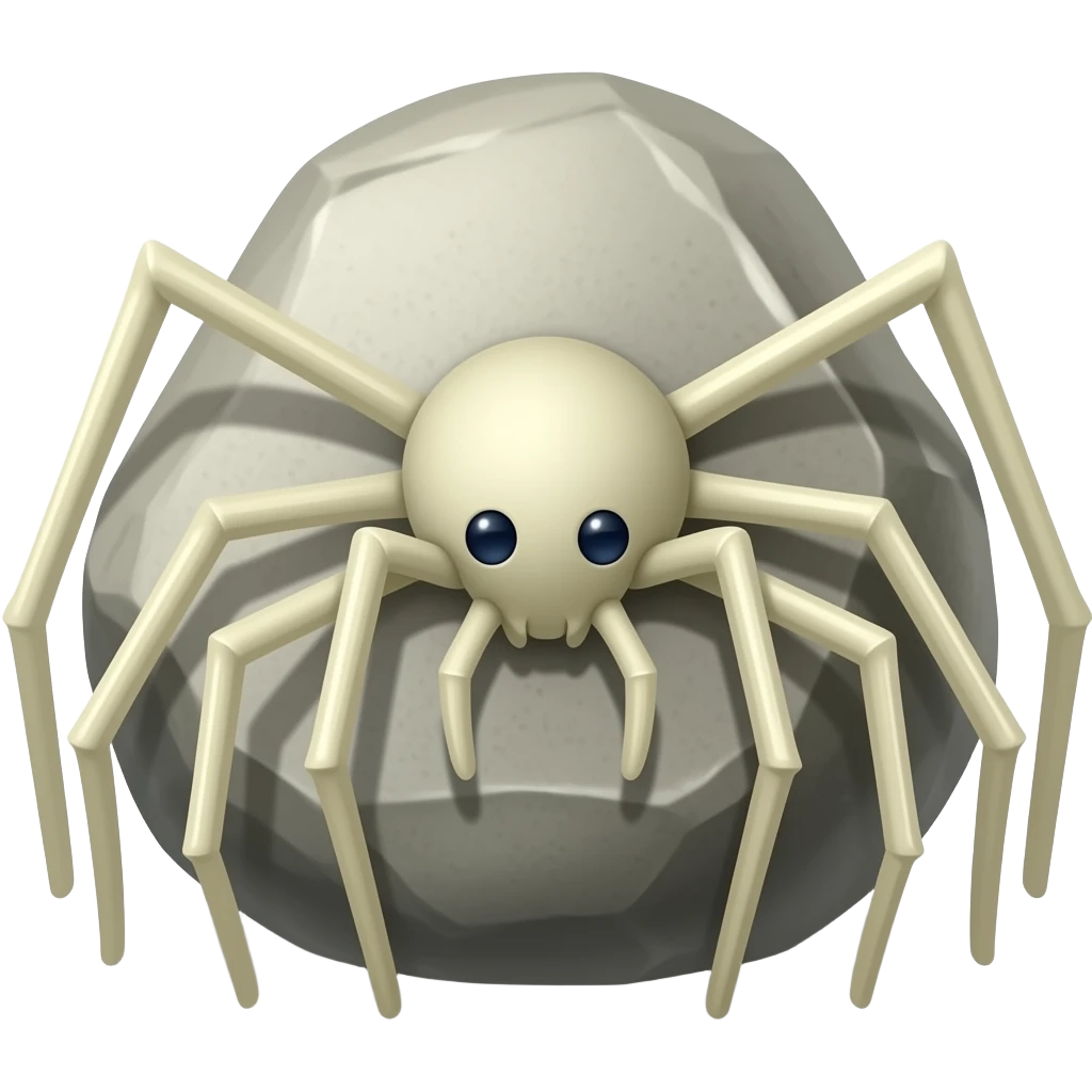 Rock with spider legs emoji
