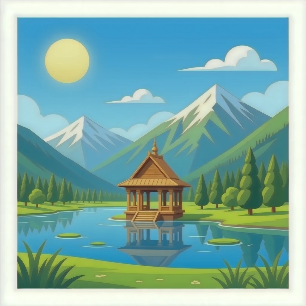 jammu and kashmir lake temple emoji | AI Emoji Generator
