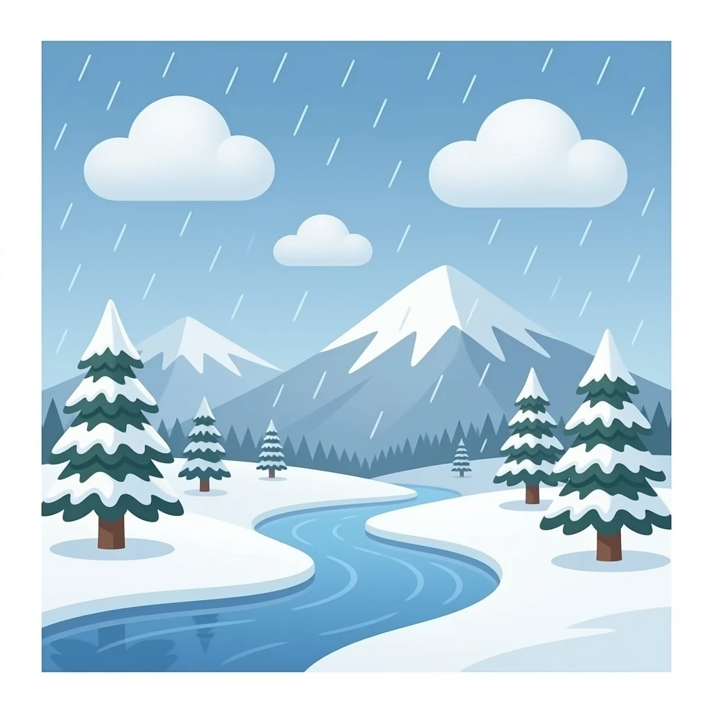 rain and snow landscape emoji