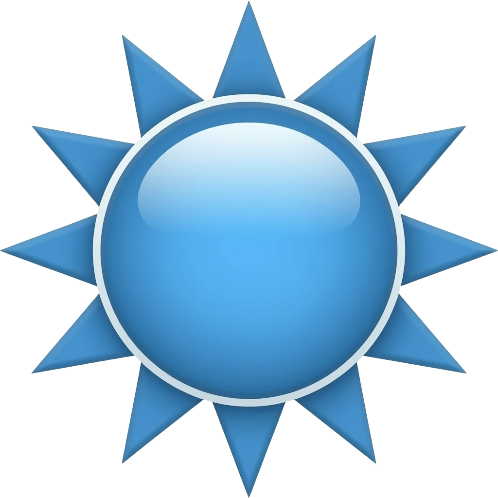 Blue sun emoji