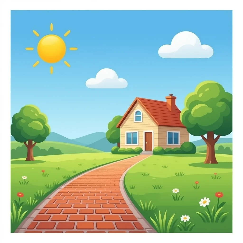 brick road to a house emoji