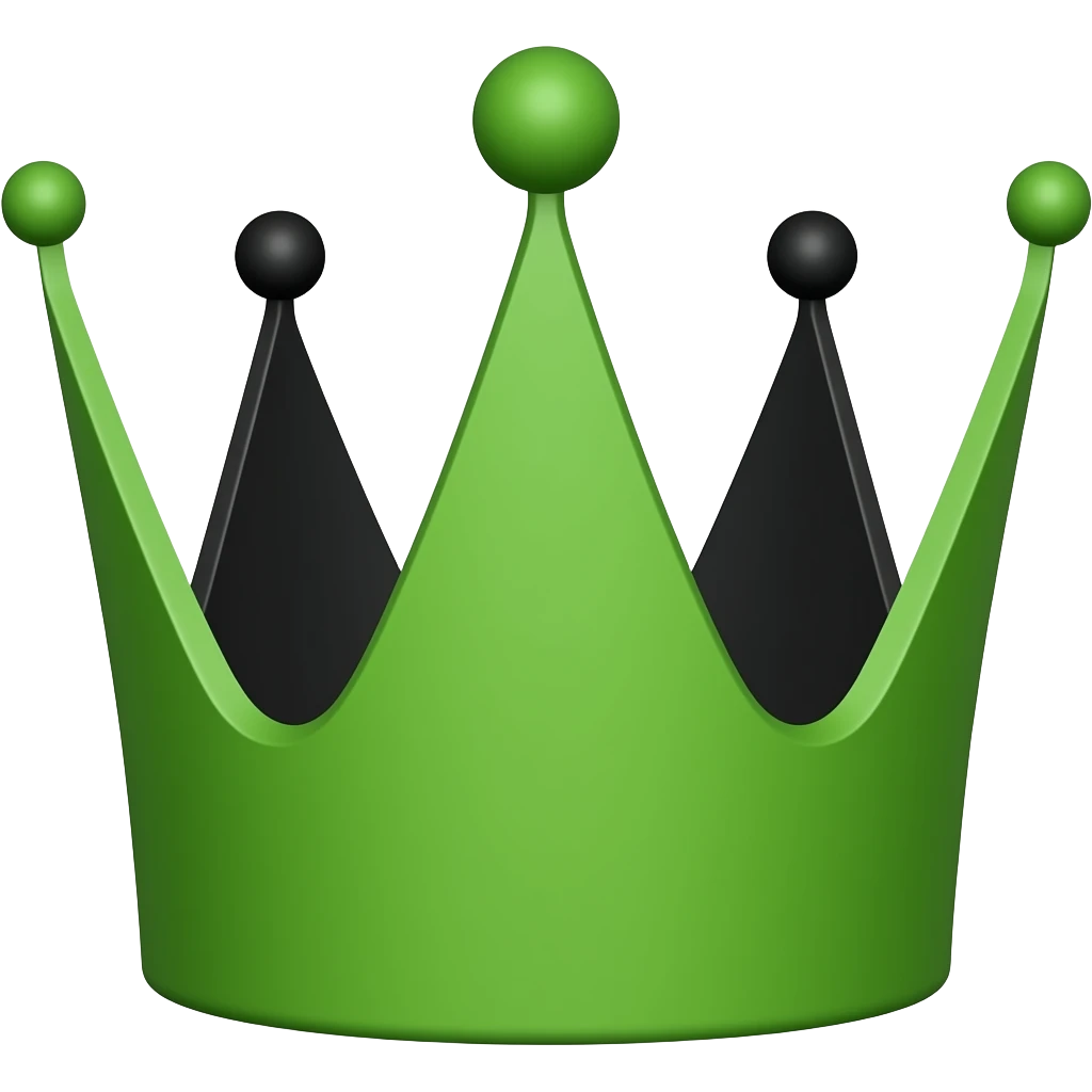 green and black crown emoji