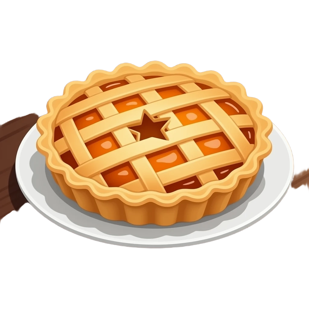 Ultra-realistic homemade lattice fruit pie, golden flaky pastry crust ...