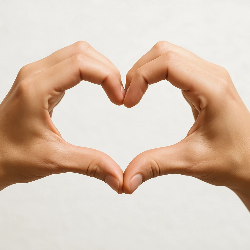 heart shaped hands emoji