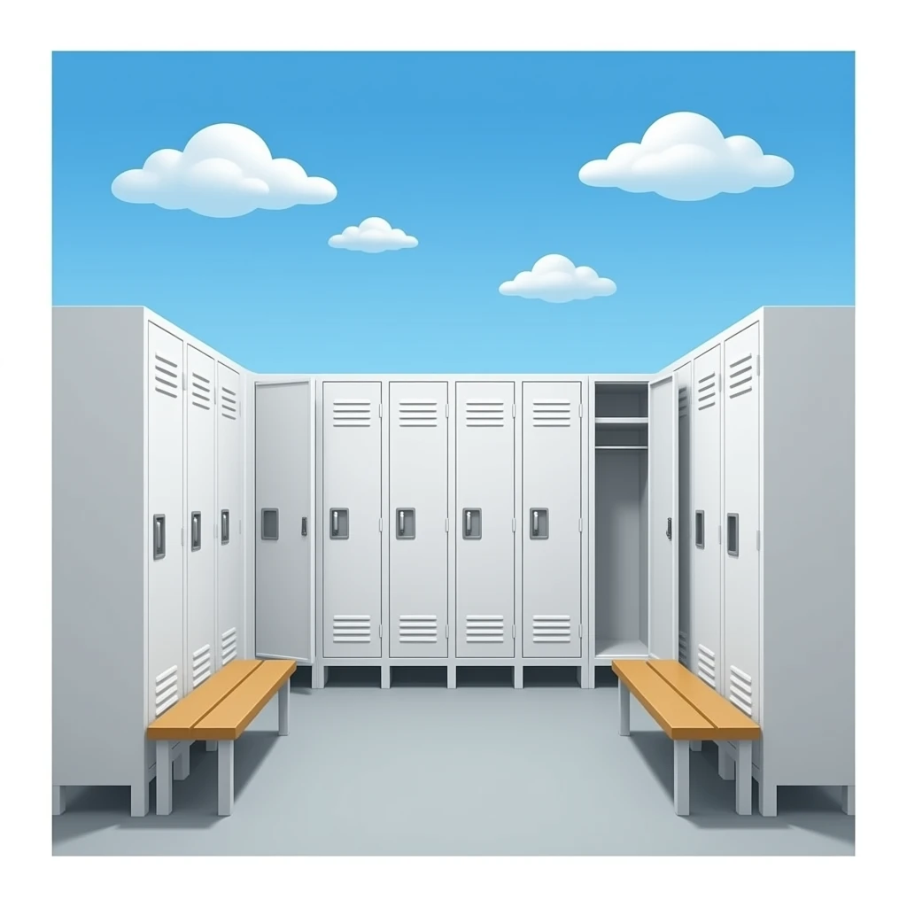 a white locker room on a transparent background emoji