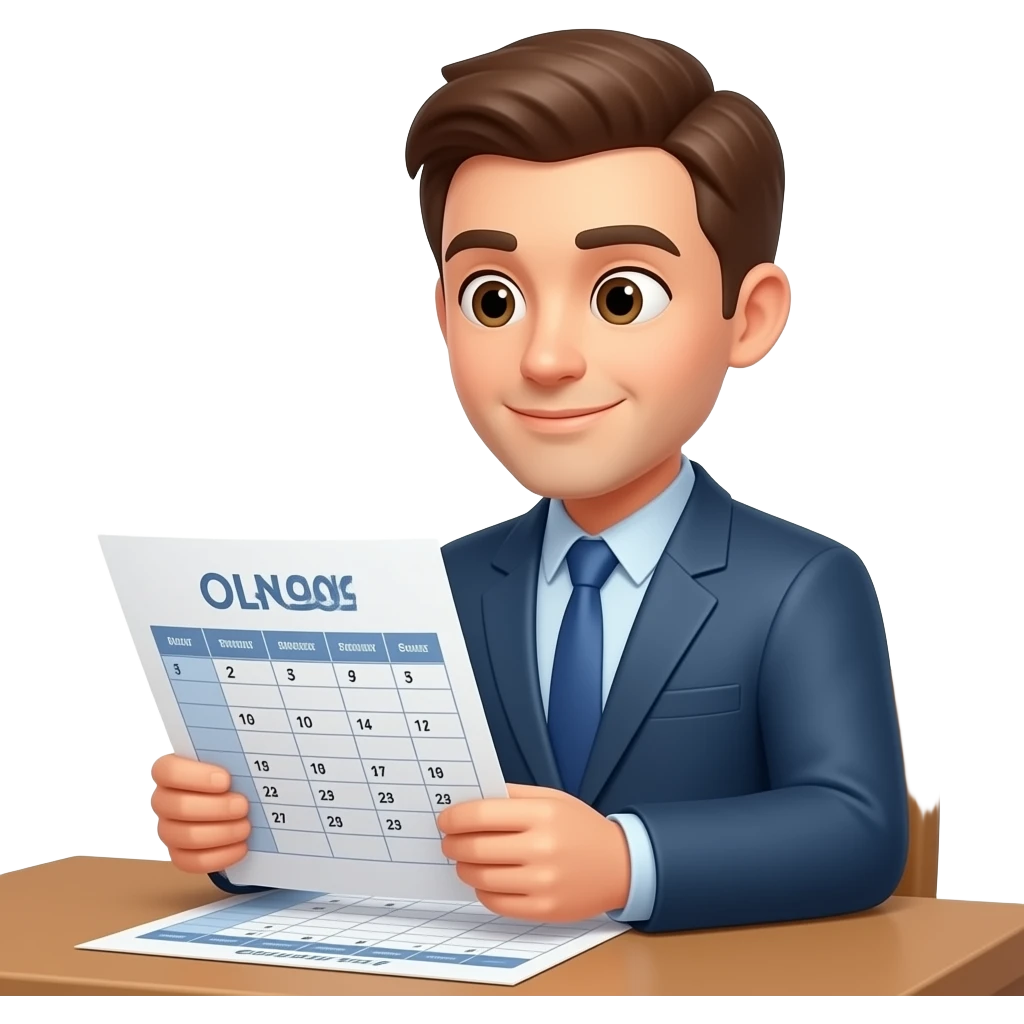 I look at the schedule emoji