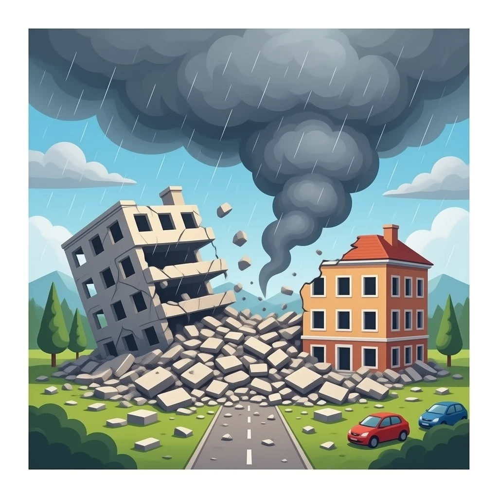 destruccion de edificios por sismos emoji