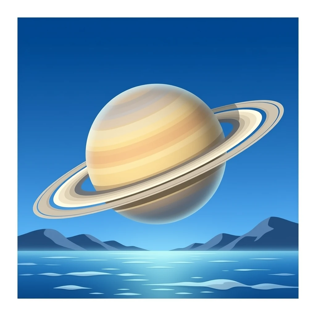 سیاره زحل به رنگ آبی emoji