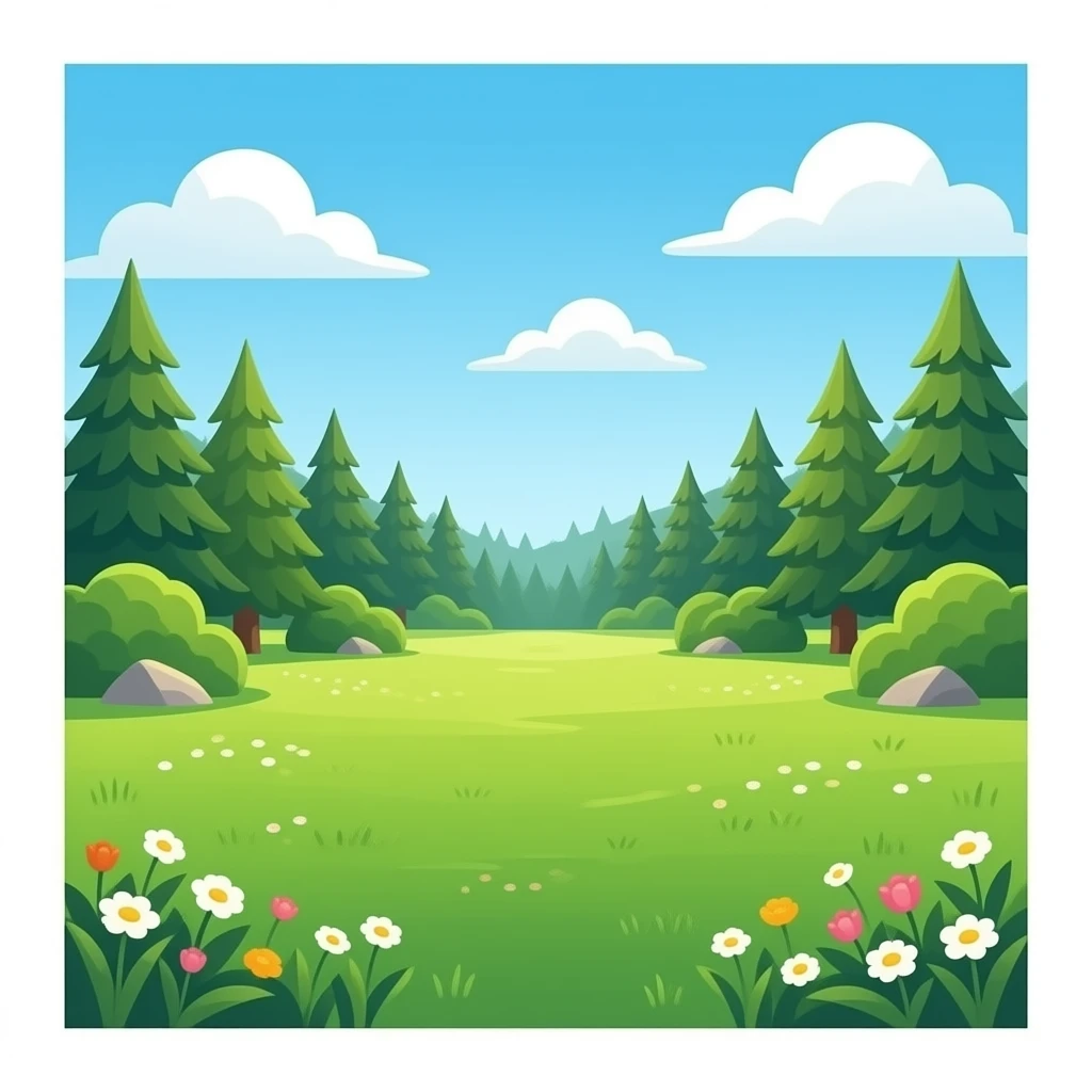 grassy field surrounded by woods emoji
