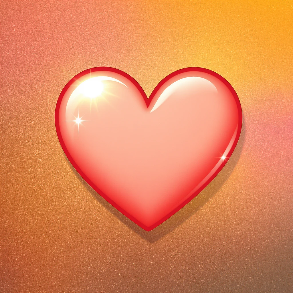 cute and shiny heart emoji with a gradient effect, no background emoji