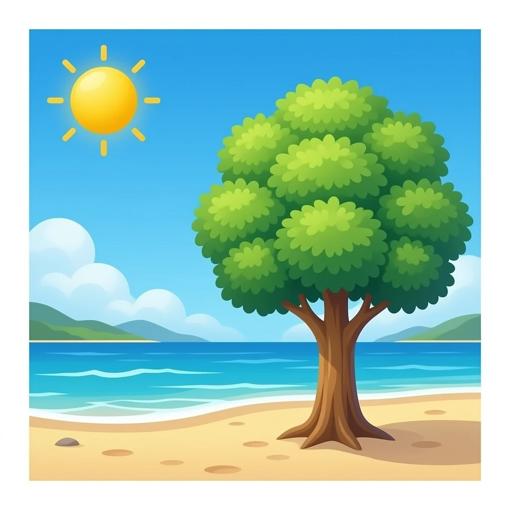 tree for beach emoji