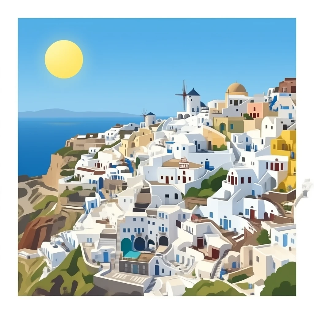 Santorini buildings emoji