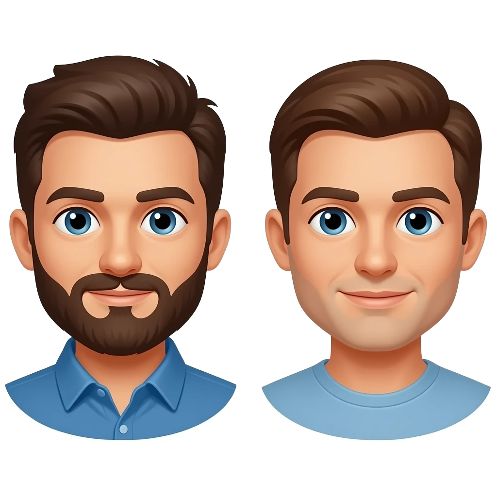 homem com e sem barba emoji