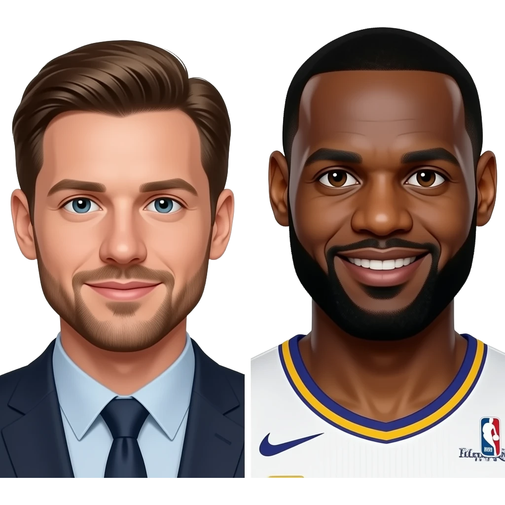 Charlie Kirk And Lebron James Mashup emoji