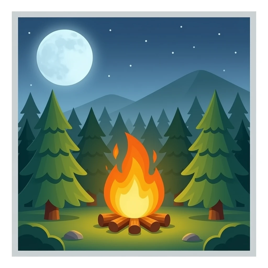 fire place forest emoji