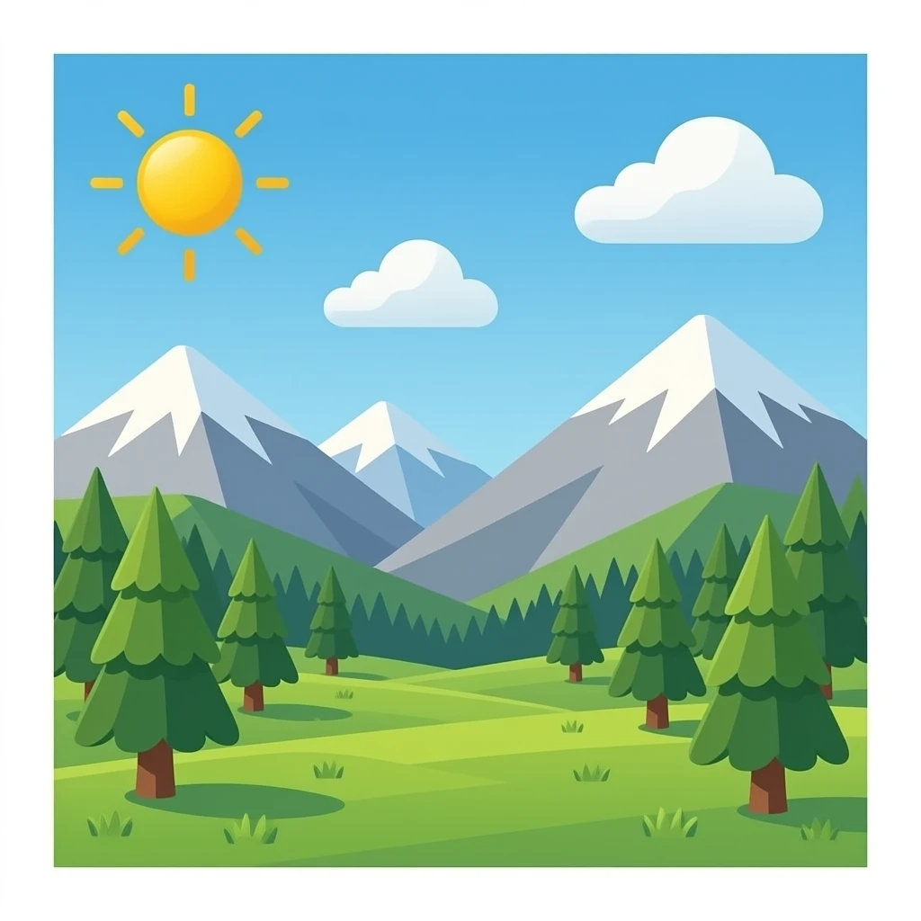 ⛰️ ( trees and rocky mountains) emoji