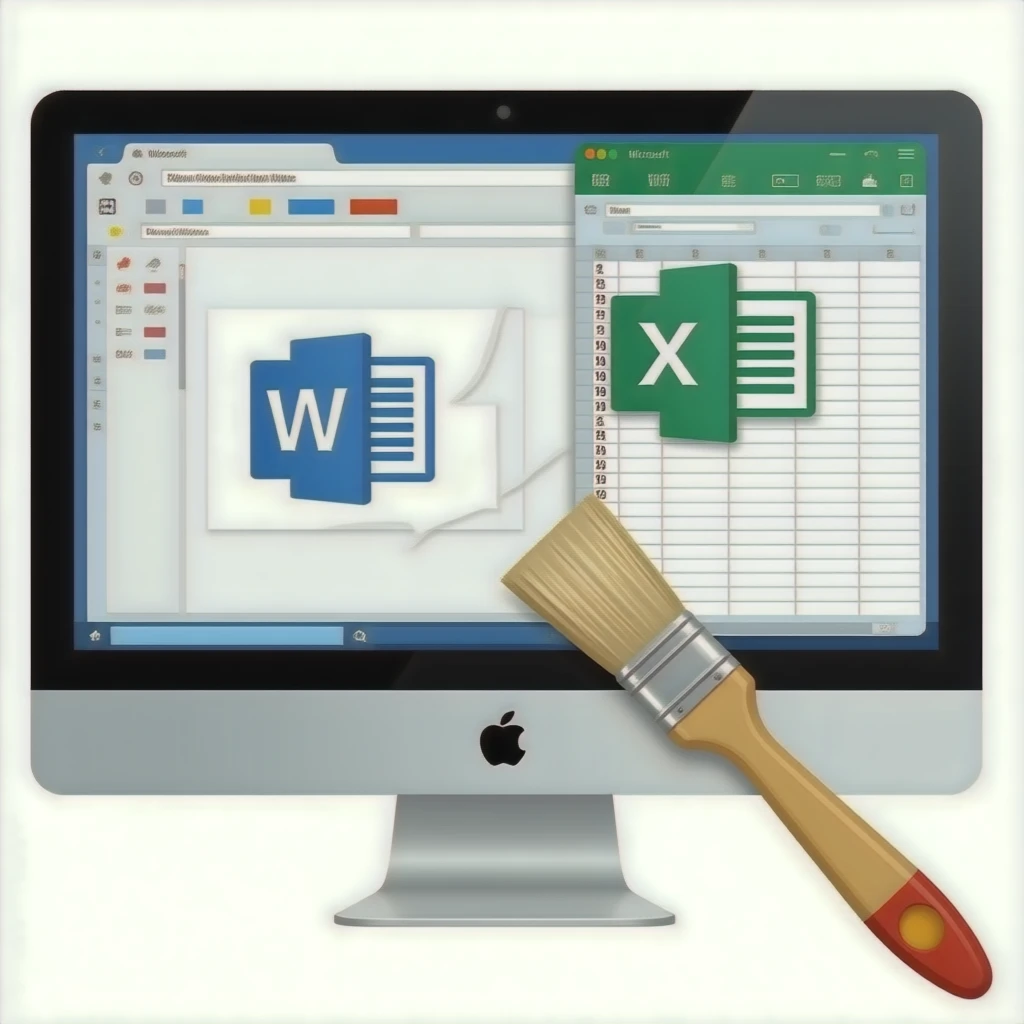 open powerpoint, ms word, excel document in the desktop screen and ...