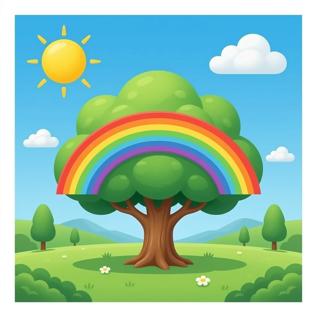 Árbol arcoiris emoji