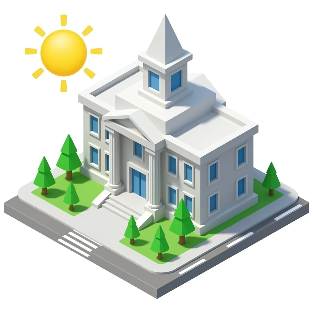 City hall  building 3d no background emoji