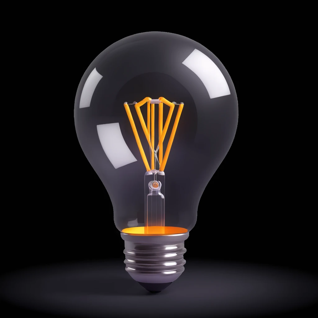 smart lightbulb, 3D realistic, soft shadows, on white emoji