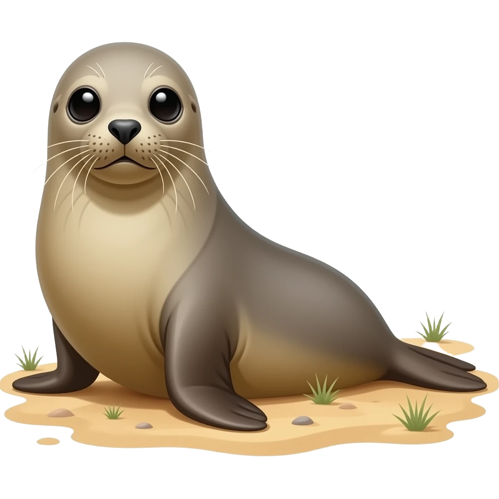 a Picture of a seal in the desert emoji