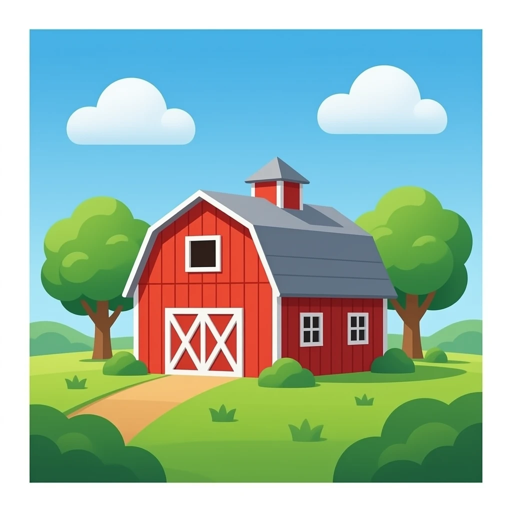 Red barn emoji