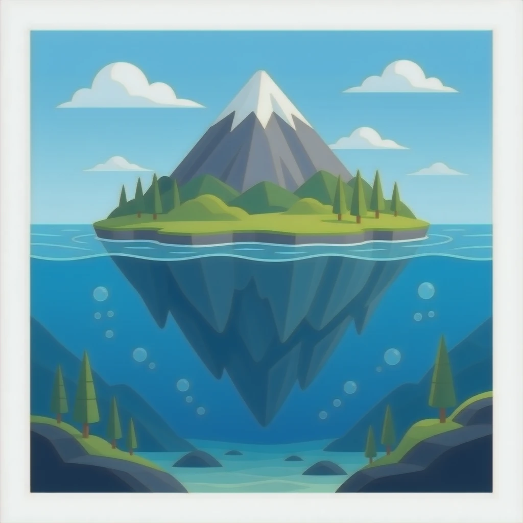 deep underwater pinnacle, transparent background emoji
